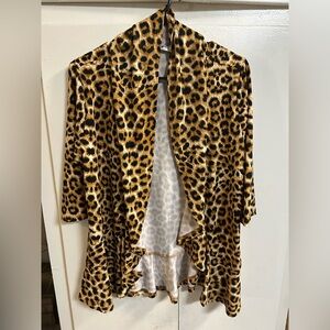 Zeagoo Leopard Print Cape Jacket